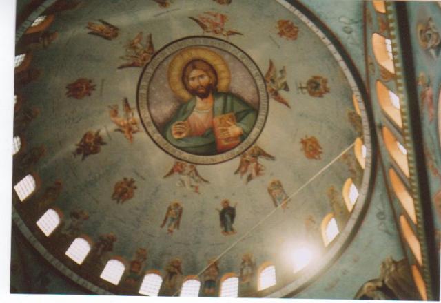 inside of orthodox church by hagia sophia in Bialystok