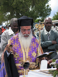 Archishop of Kenya Makarios serving memorial service