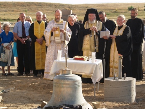 Bishop Basil Blesses the main Church Bell at St Luke