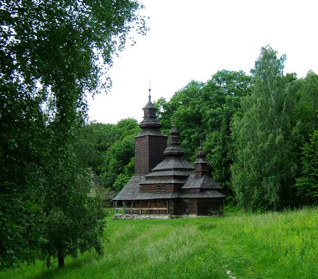 an ancient wooden ukranian church