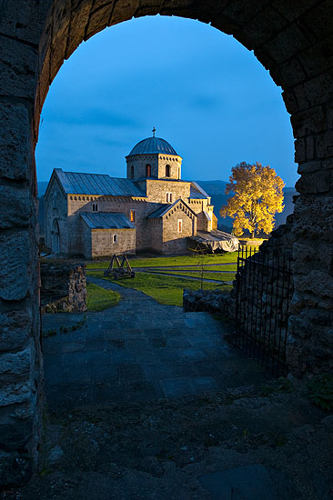 Gradac monastery at dusk