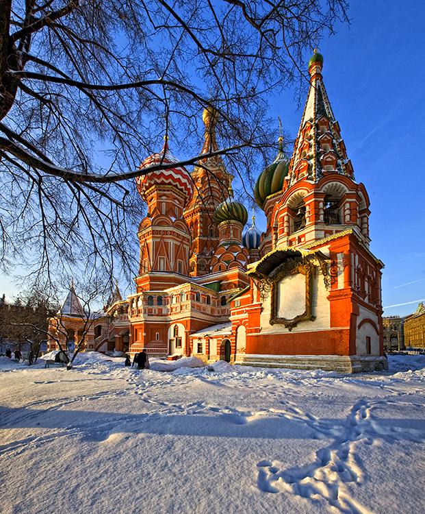 St. Basil's Cathedral with an unusual point of view