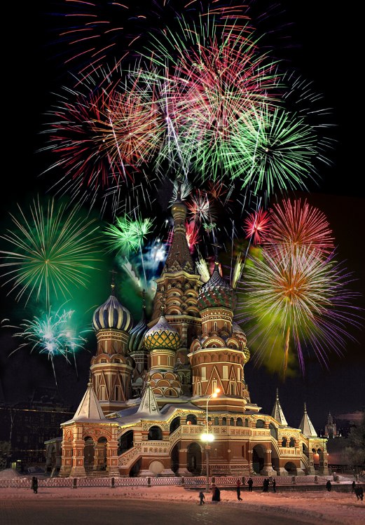 New Year's Eve fireworks display in Red Square