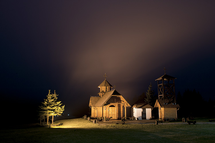 Sveti Vraci, log church on the mountain Zlatar