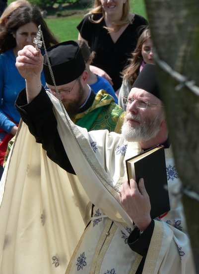 Blessing of water at St Bertram's spring