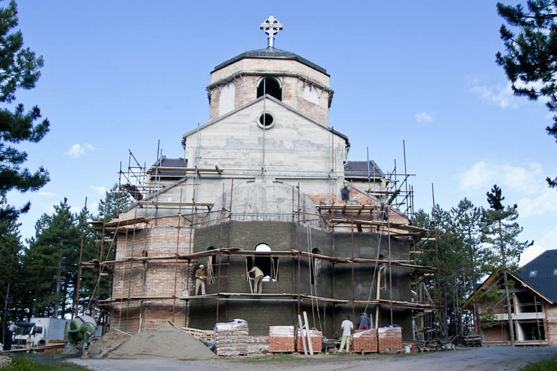 Construction of Serbian Holy Transfiguration Church in Zlatibor,Serbia