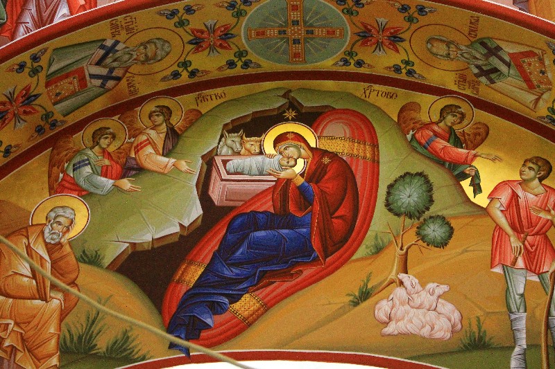 Nativity frescoe in Rakovica monastery main church 