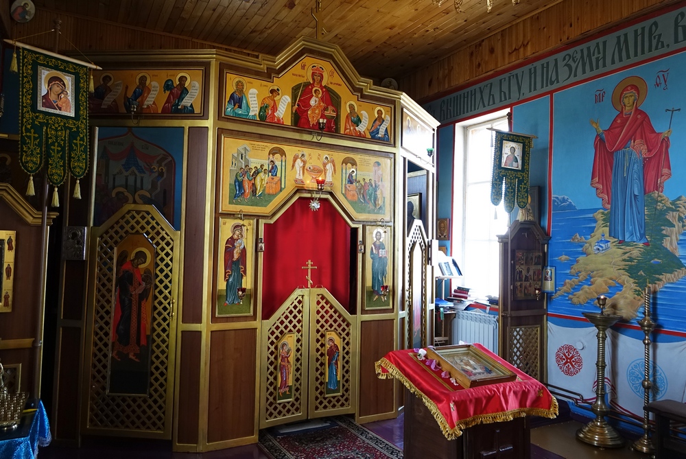 Orthodox church in Khuzir on Olchon island on Bajkal