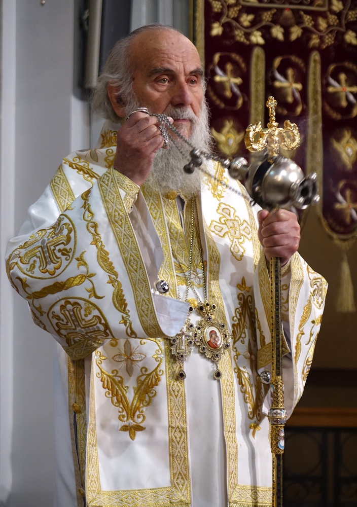 Serbian Patriarcha Ireneos in St. Menas church in Heraklion