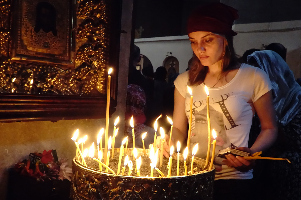 A prayer in Zugdidi&#039s Orthodox church