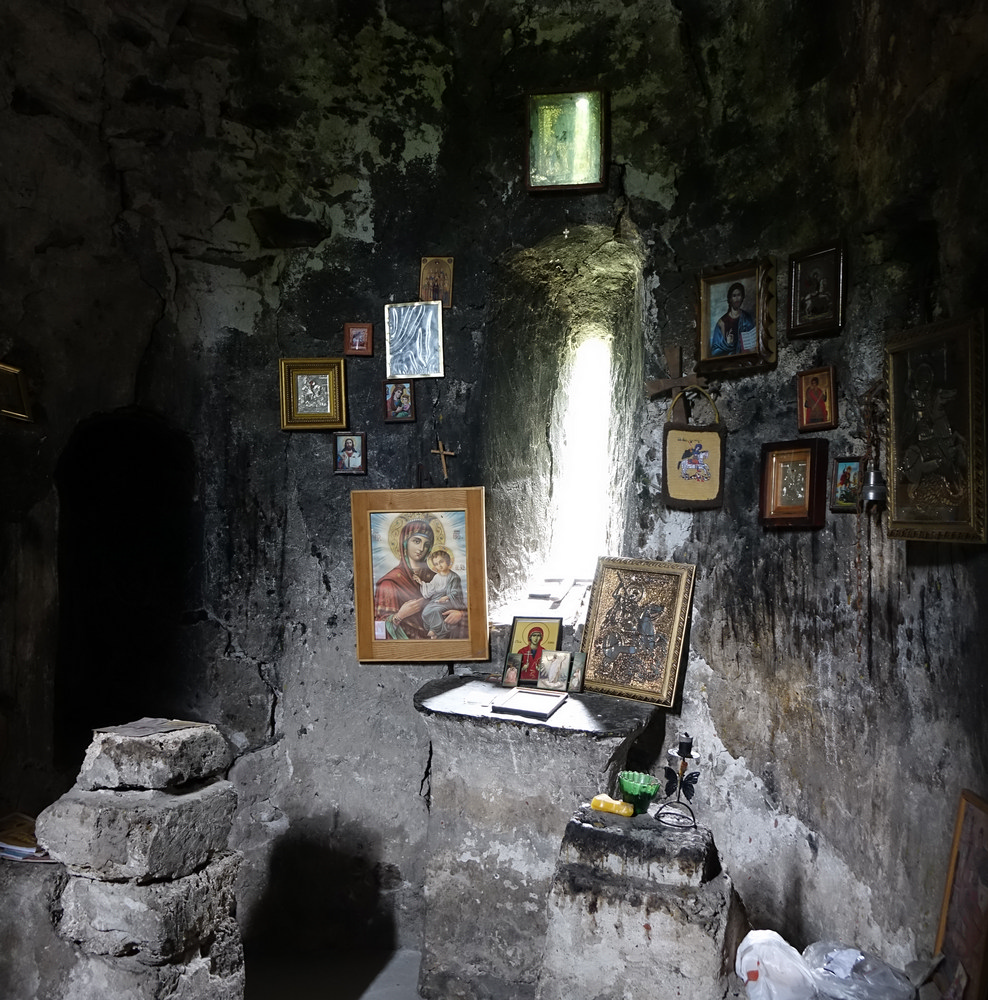 The interior of the very old church in Mestia