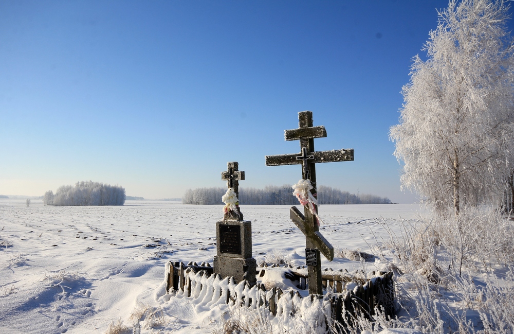 The Orthodox crosses close to Morze