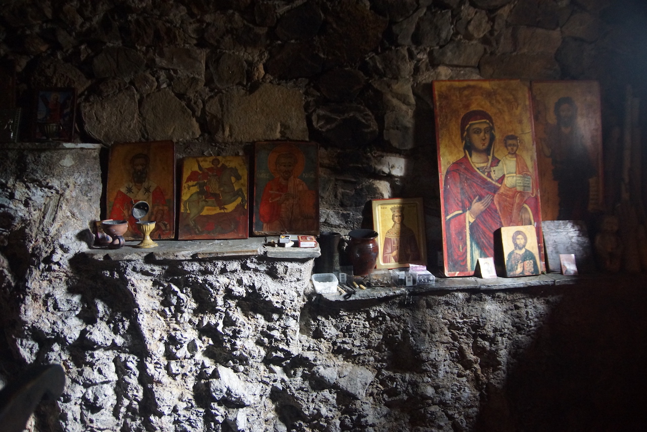 Wnętrze kaplicy św. Maryny w Monasterze św. Jerzego (Mavrovouni) 