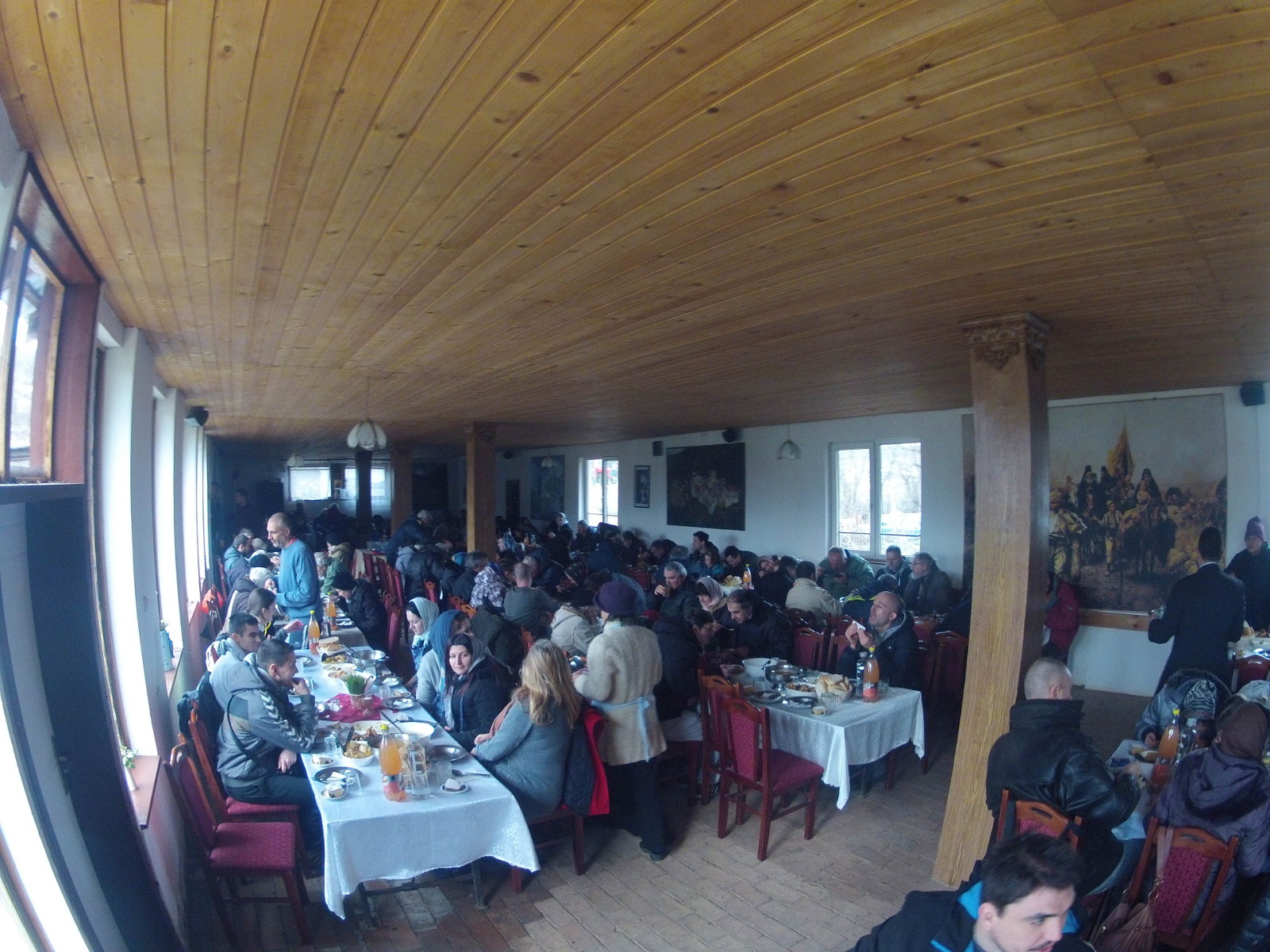 Agape - a table of love in the Monastery of Slanci sometimes for 300 Orthodox believers!