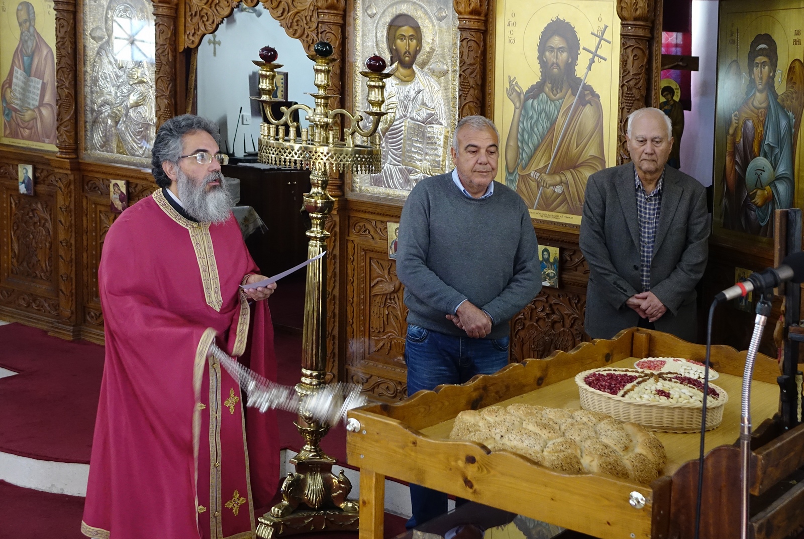 The prayer for departed in St. Savva Orthodox church in Larnaca