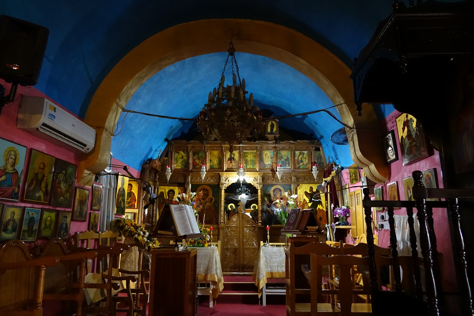 The interior of main church of St. Kandeas Monastery