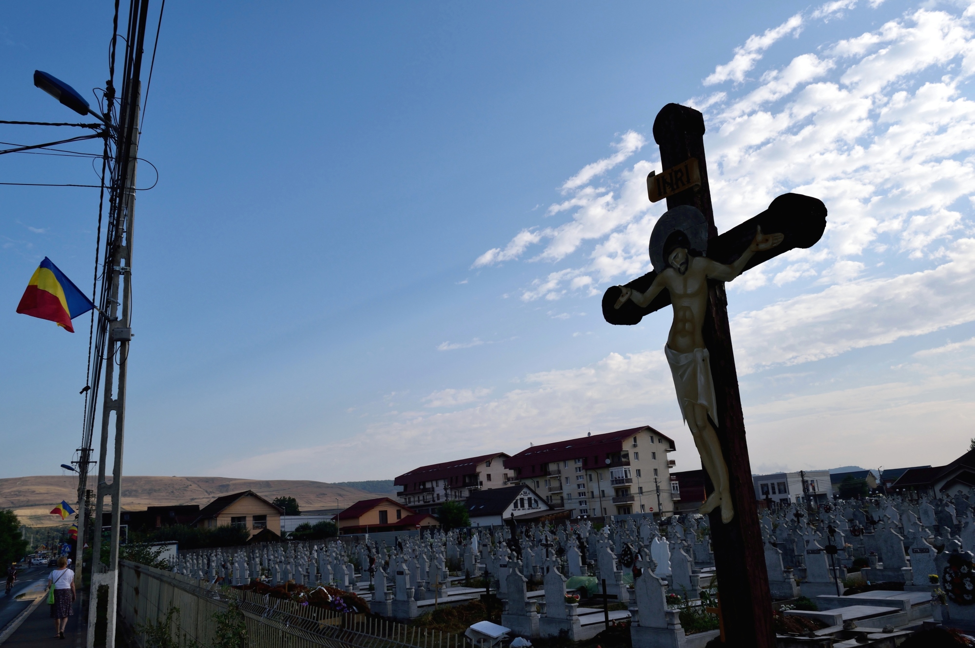 Cross and cemetery in Florești, Cluj