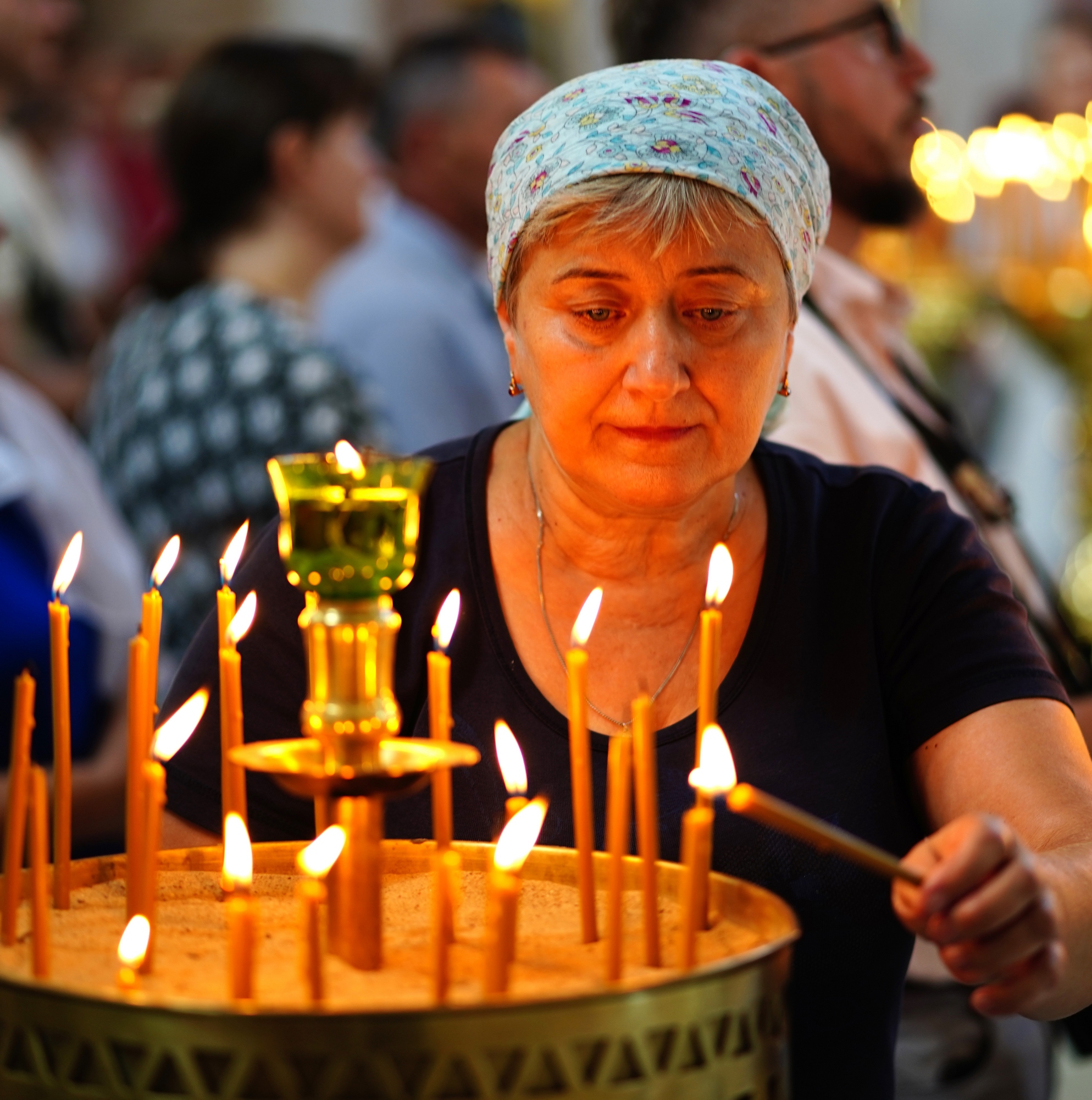 Lightening a candle...