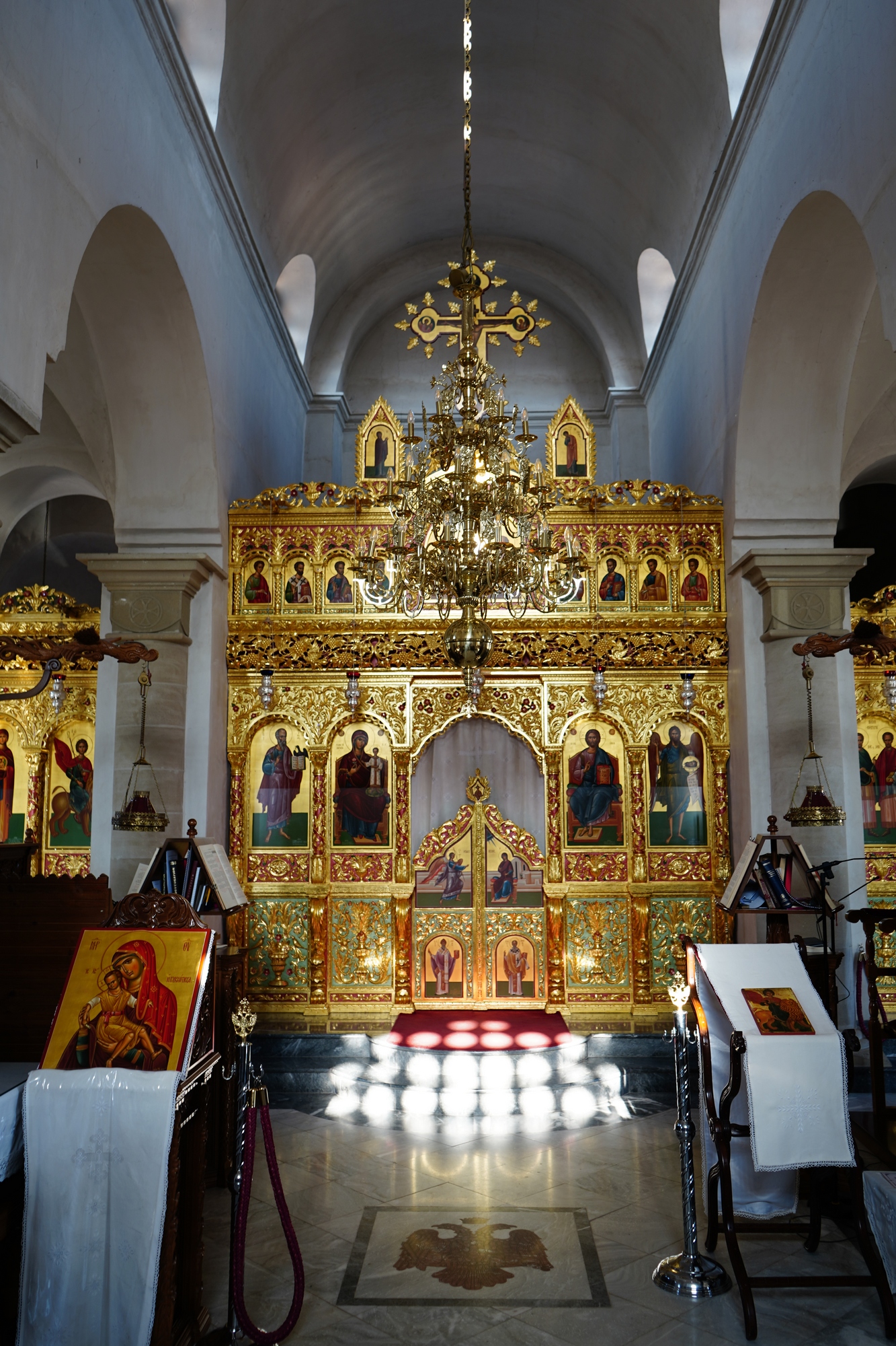 The interior of the Icon of the Mother of God the Rose that never Drys in Troulloi