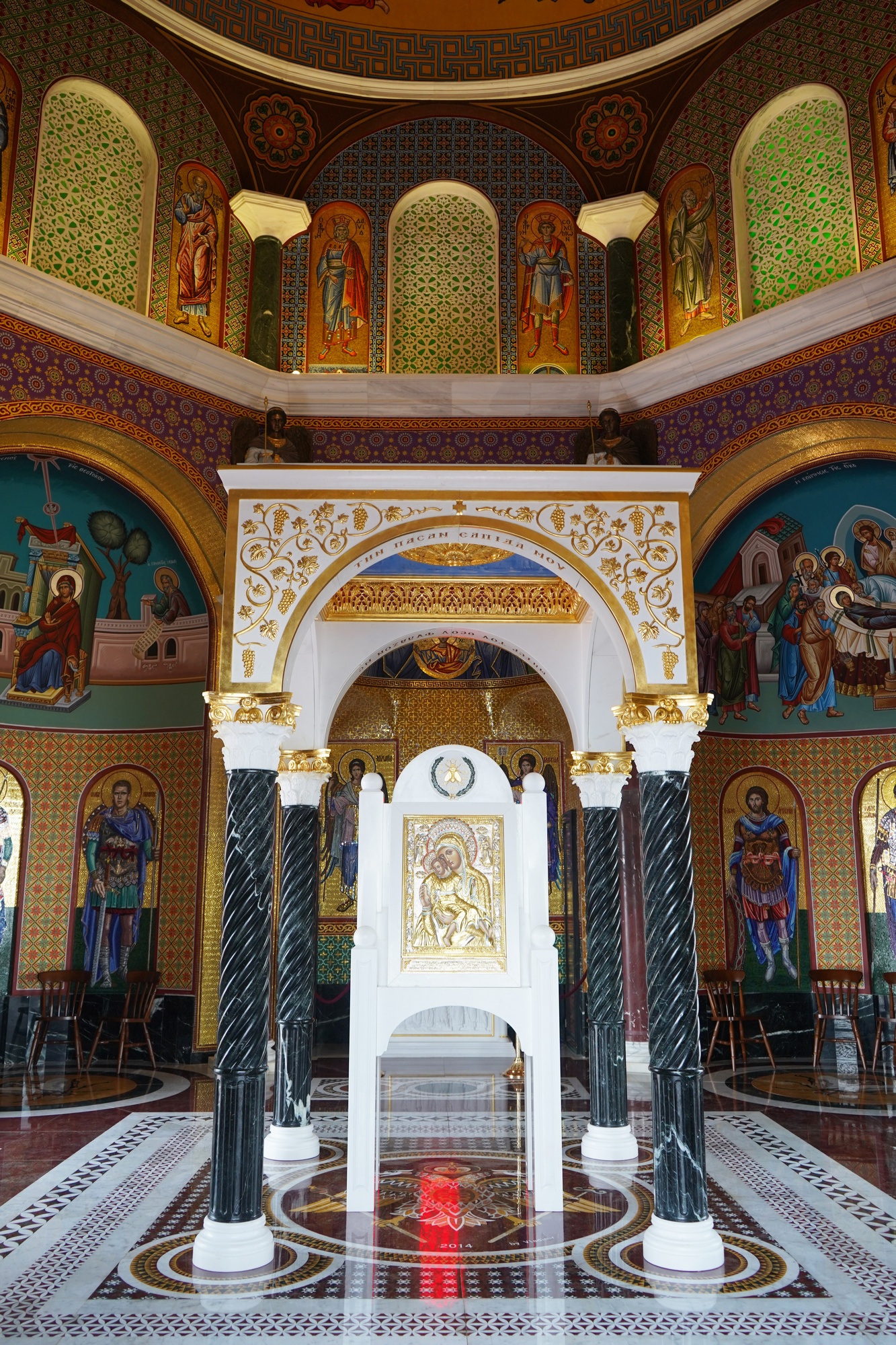 The interior of the chapel on a hill in Kykkos Monastery