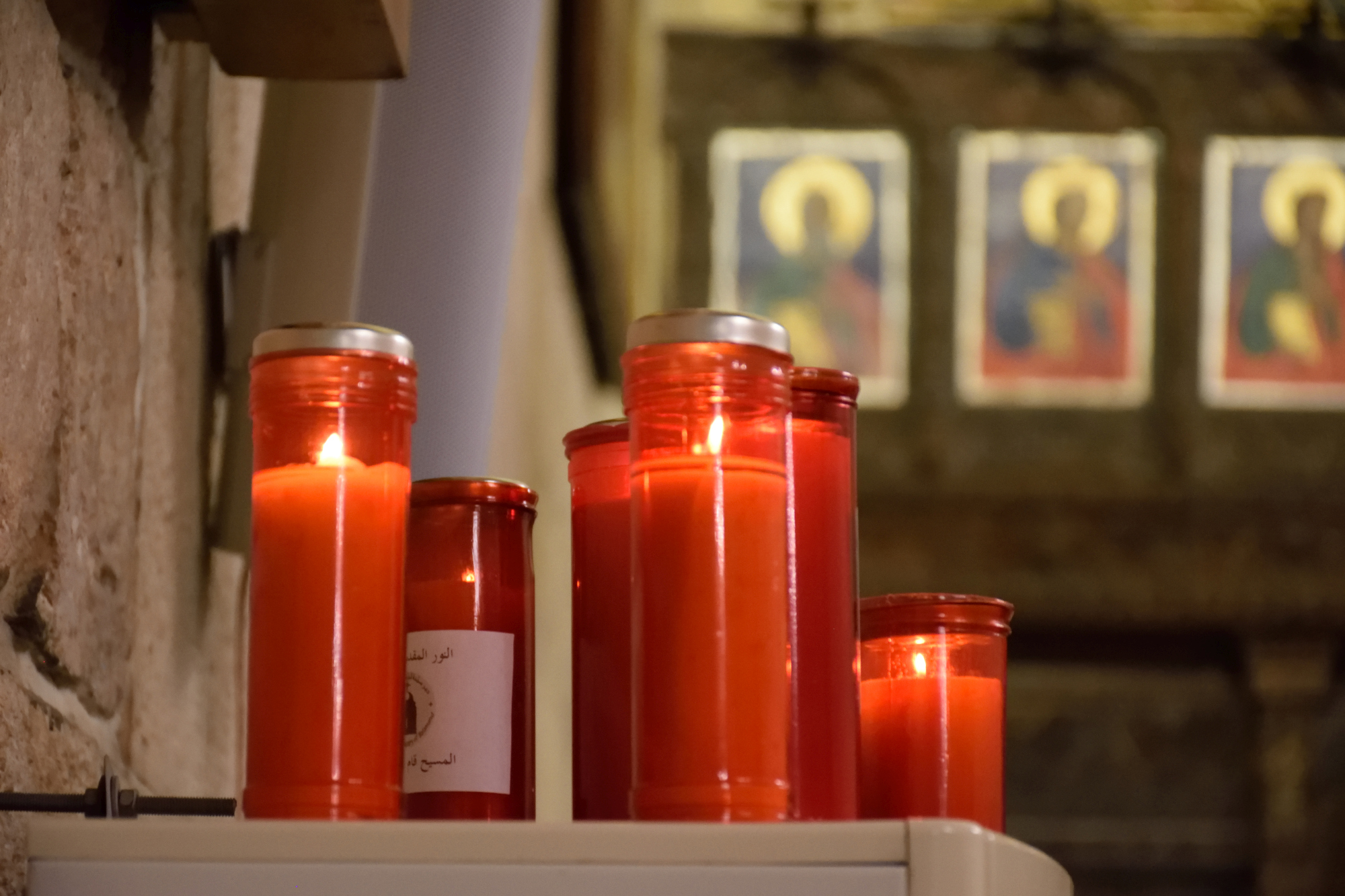 Candles during Paschal Night Balamand 2019