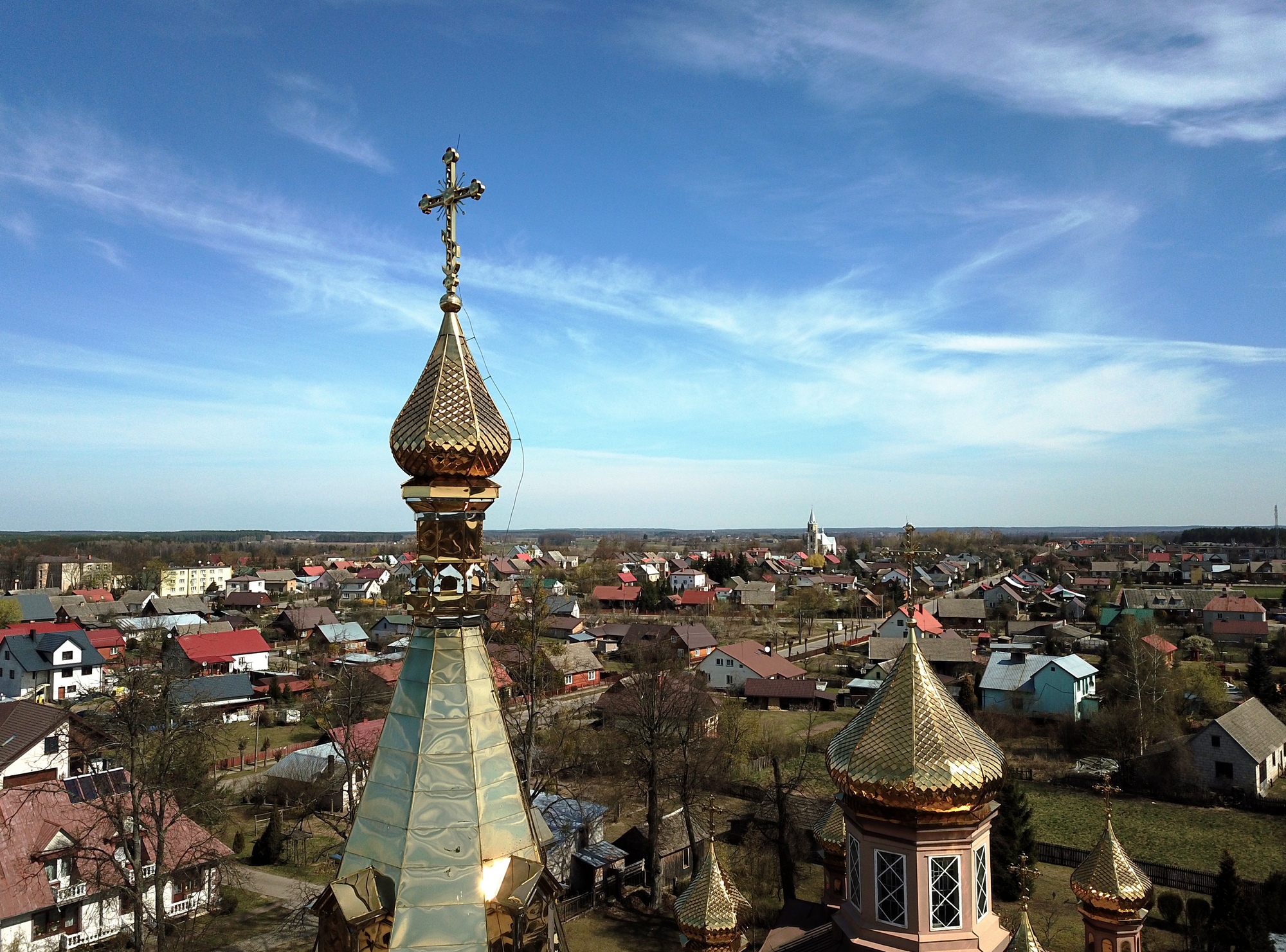 Domes of St. Nicholas church in Michałowo