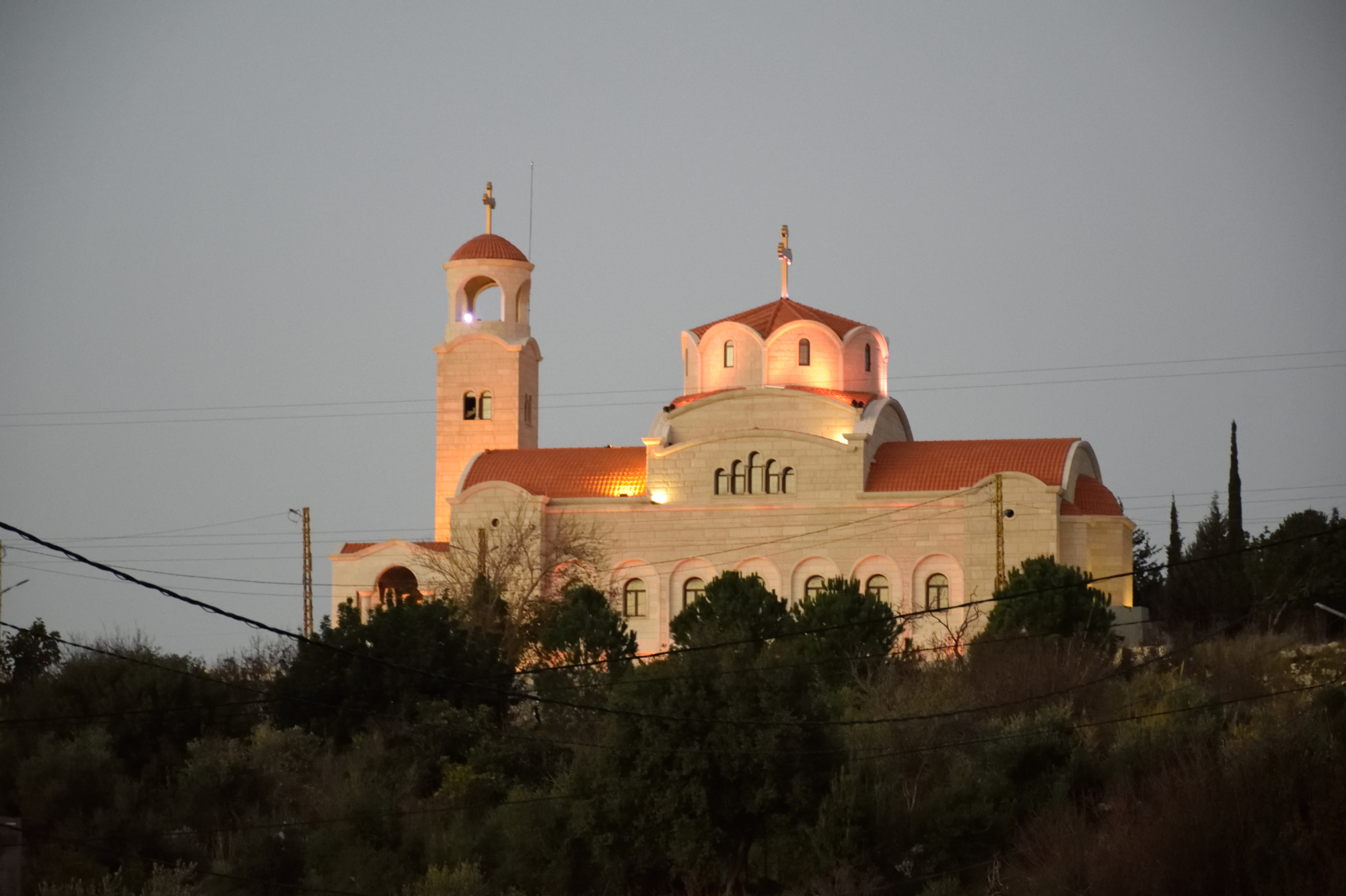 Saint Elias church in Btaaboura in the evening