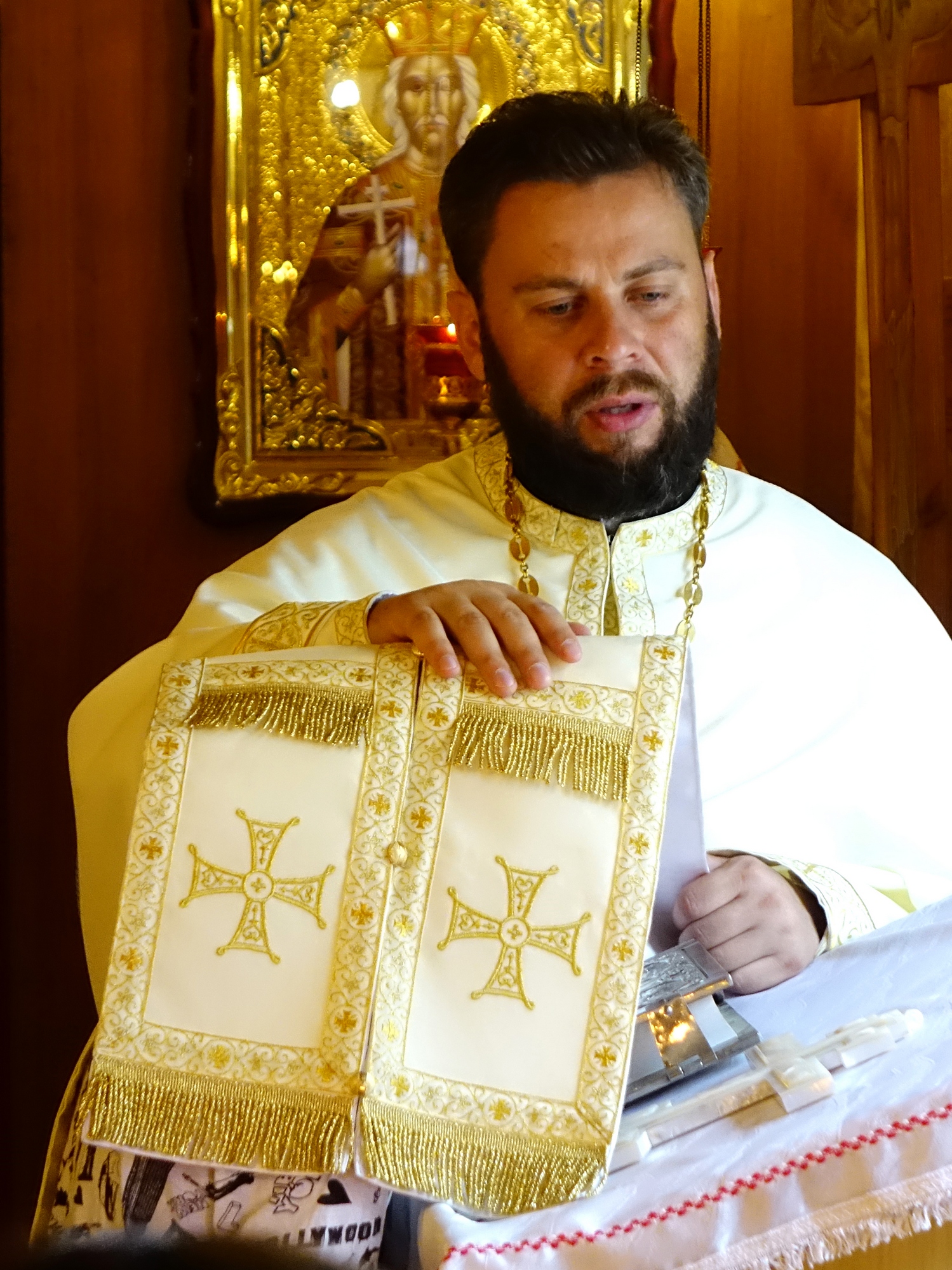 Divine Liturgy in temporary chapel in Hagia Sophia parish in Warsaw 