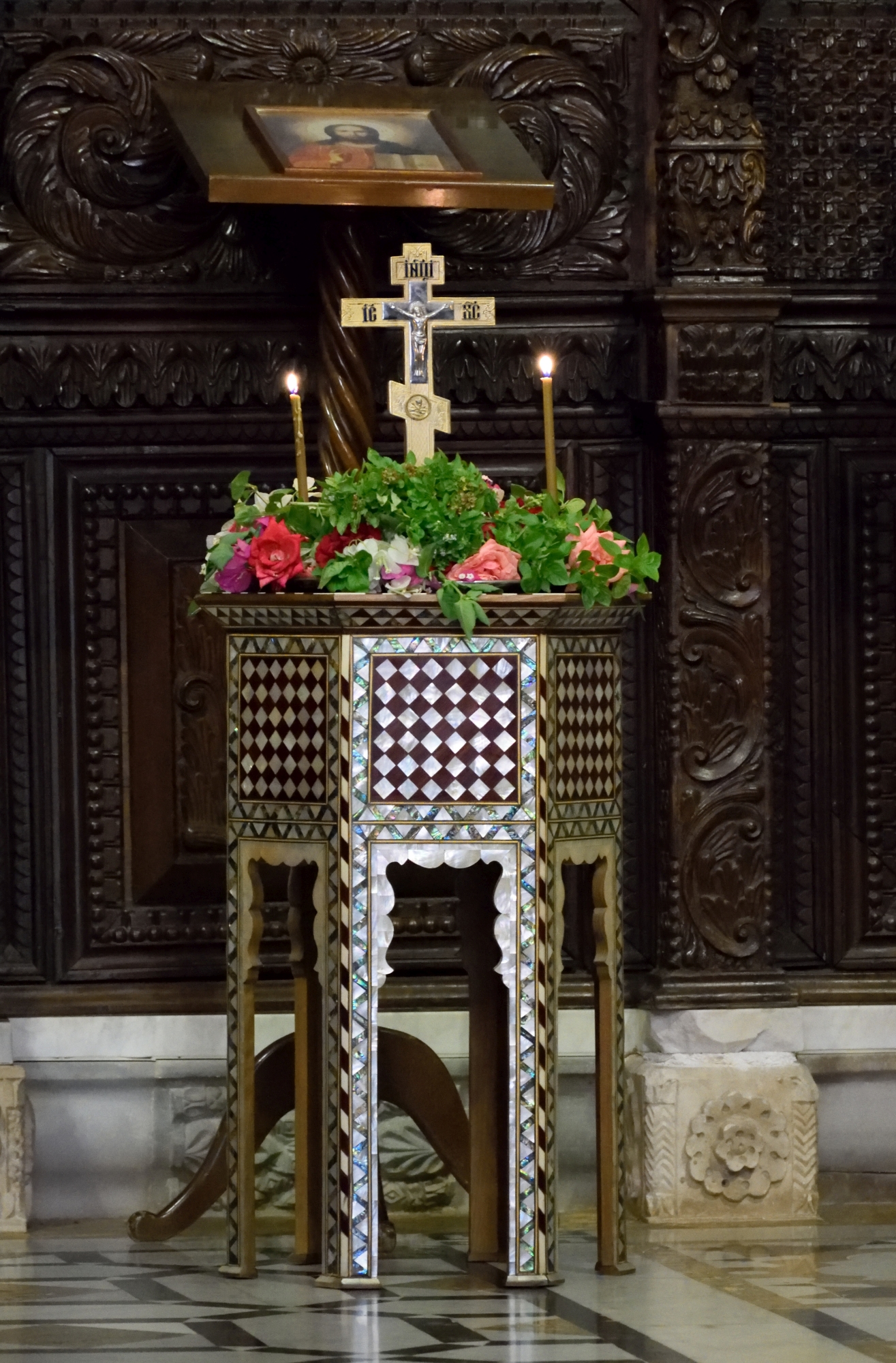 Holy Cross with flowers on 14.09.2019 in Balamand