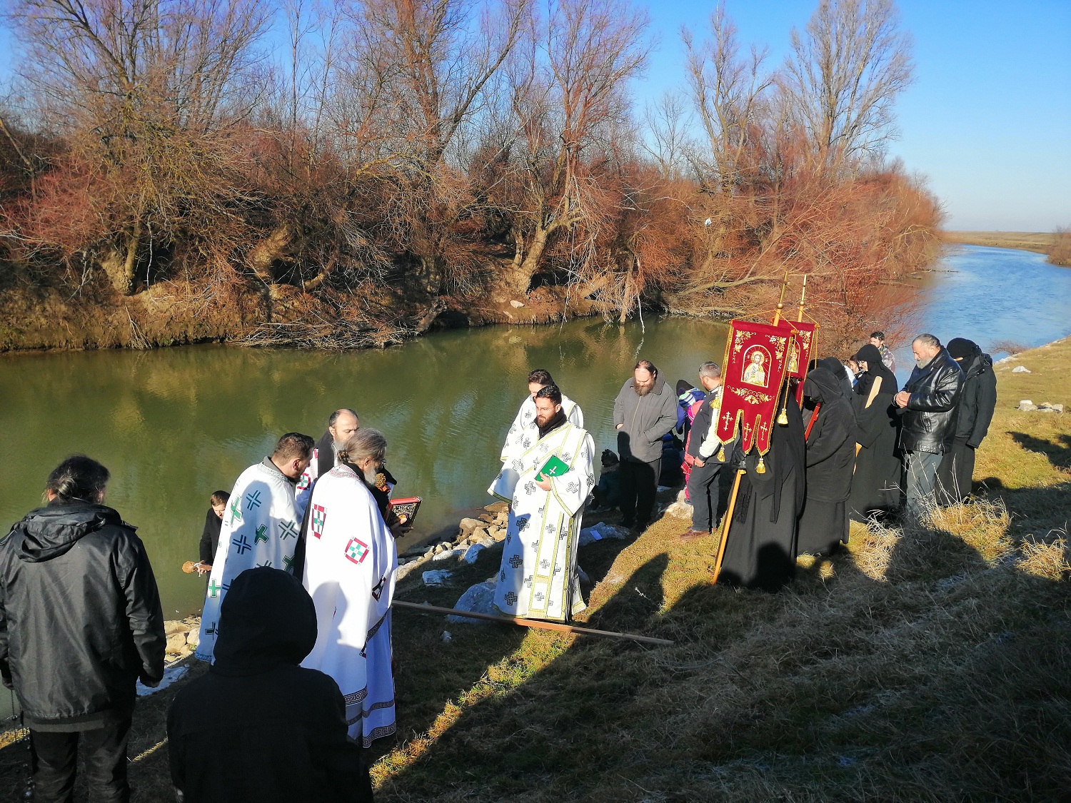 The baptism of the Lord at the Cebza monastery, Timis river 