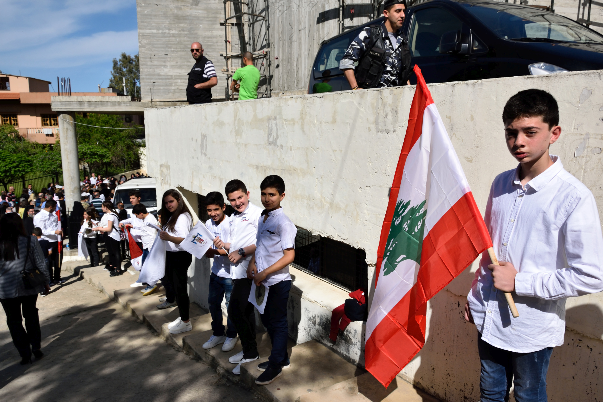 Lebanese Orthodox youth in Akkar welcoming patriarch