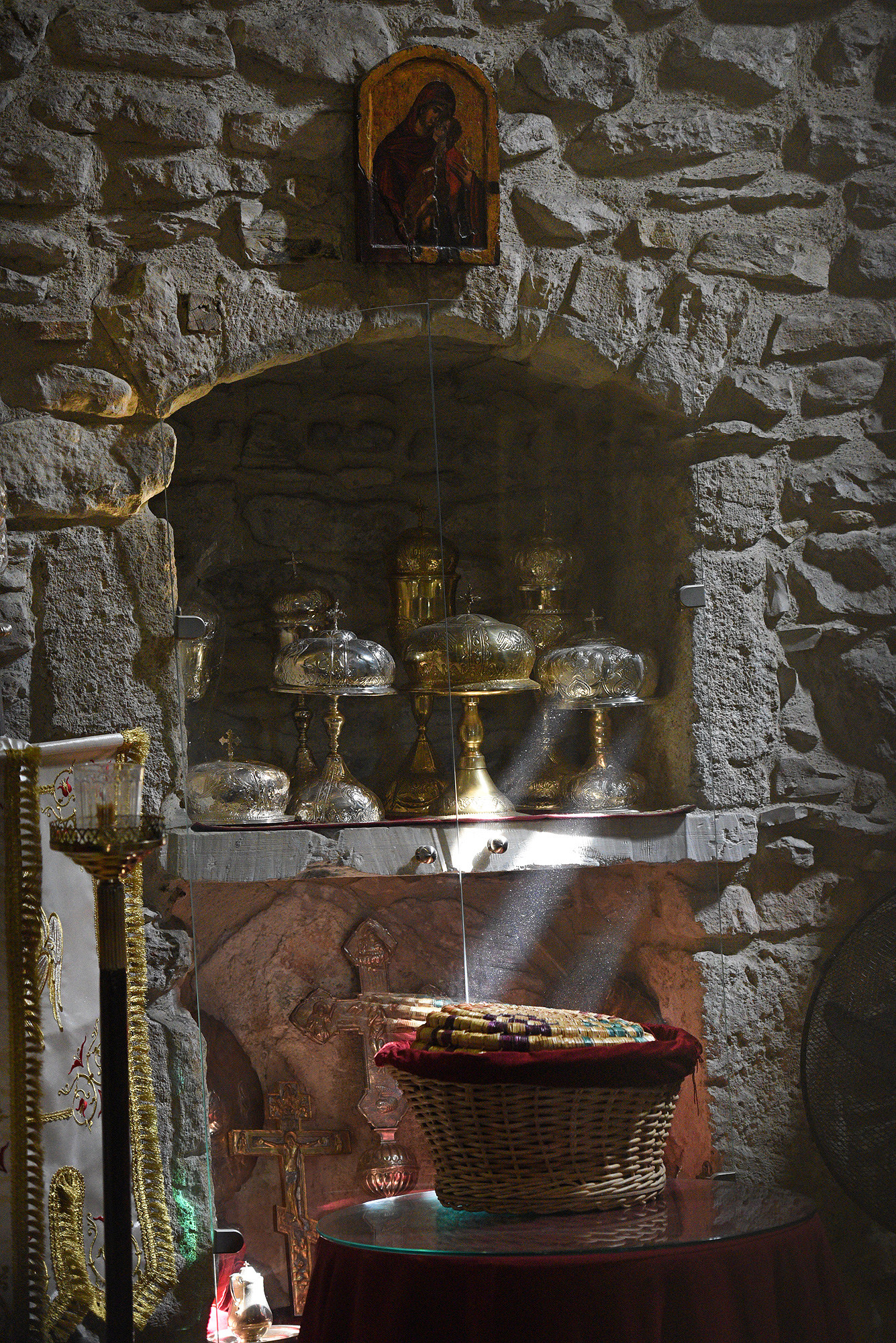 Inside Panagia Angeloktisti church, Kiti