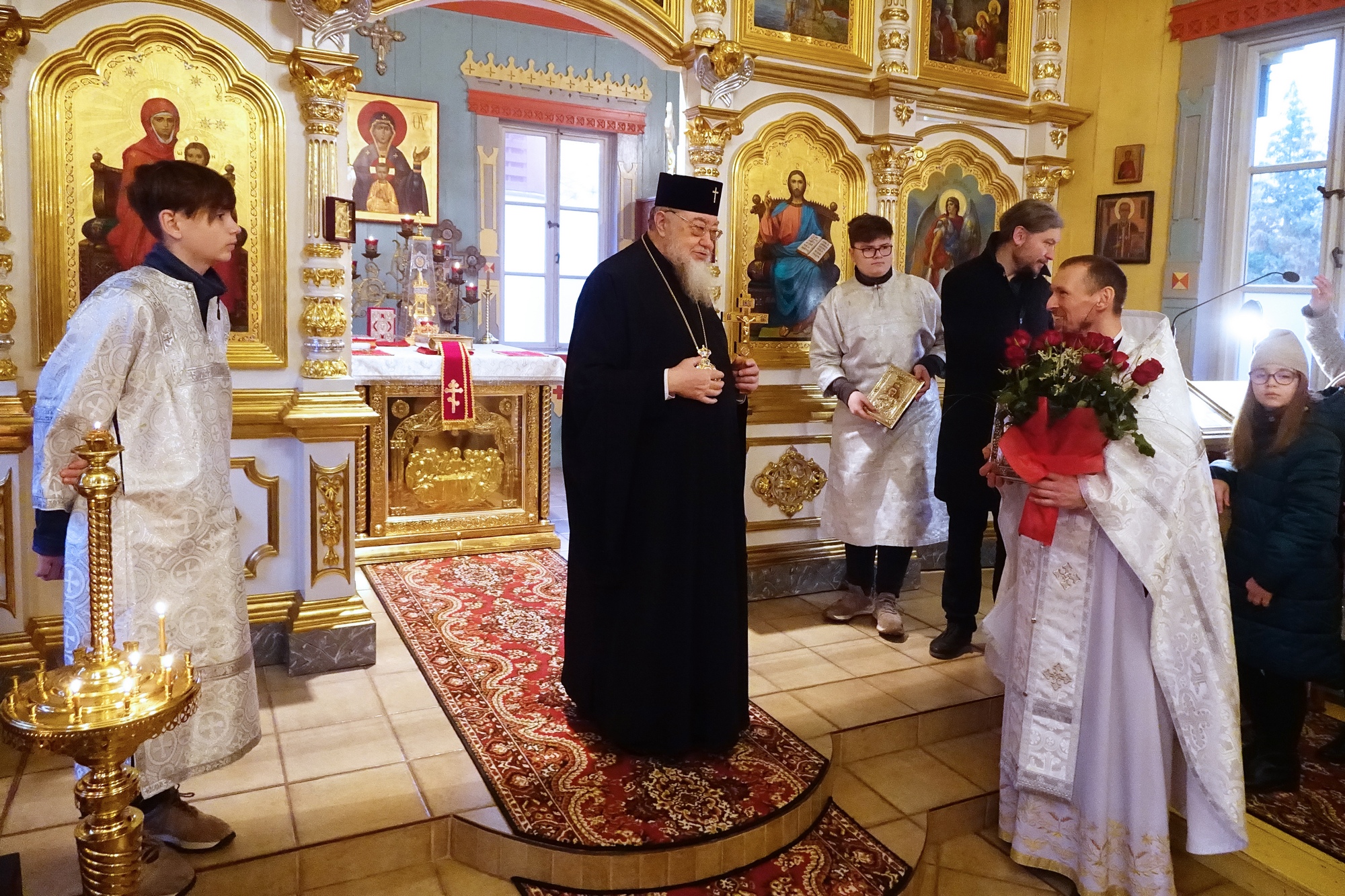 The Divine Liturgy in St. Archangel Michael Orthodox church in Ciechocienk