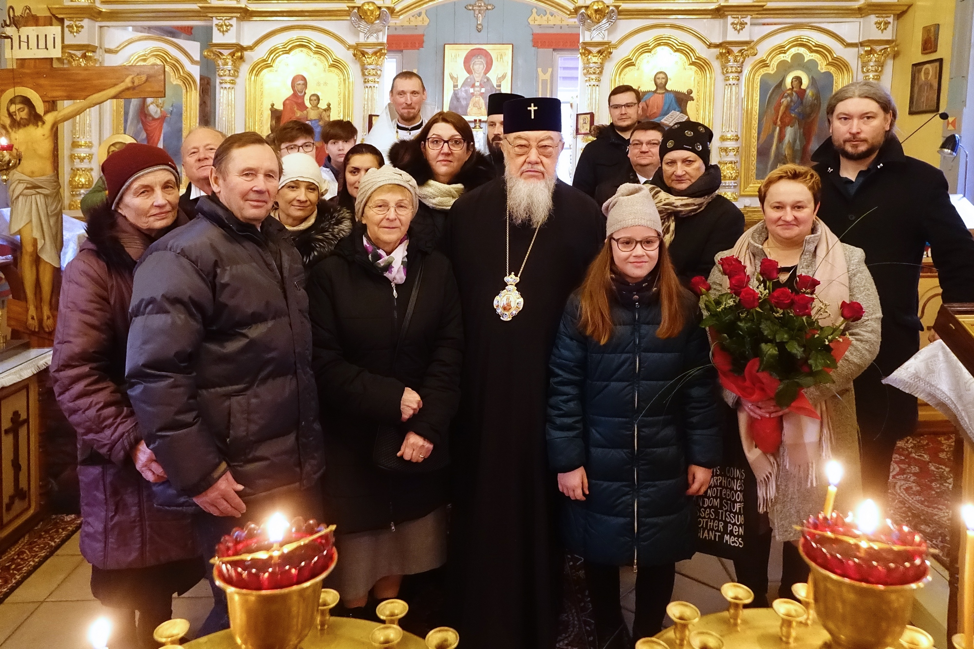 The Divine Liturgy in St. Archangel Michael Orthodox church in Ciechocienk