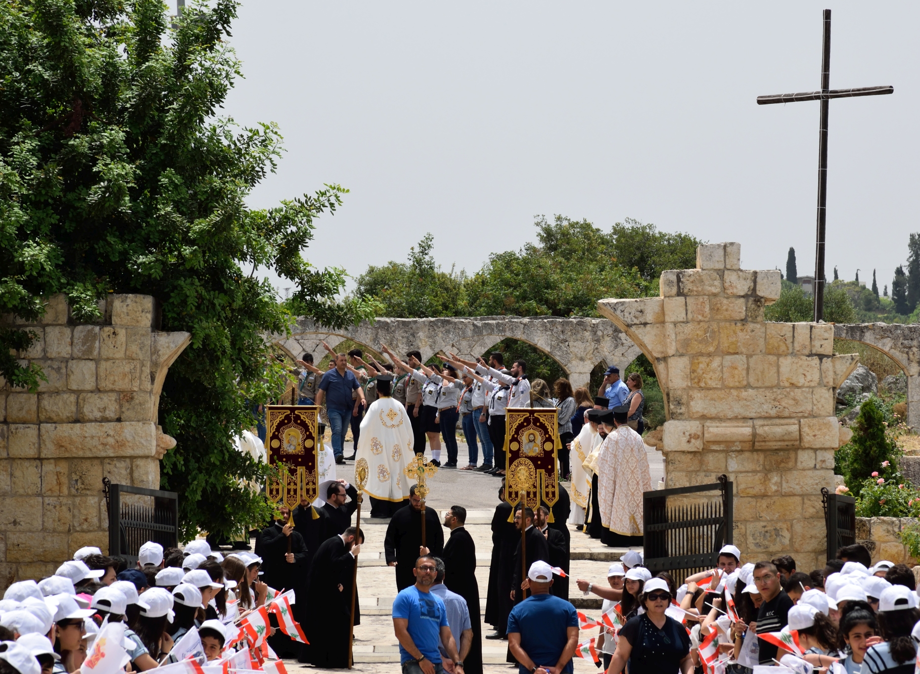 Powitanie serbskiego patriarchy Ireneusza w monasterze Balamand, czerwiec