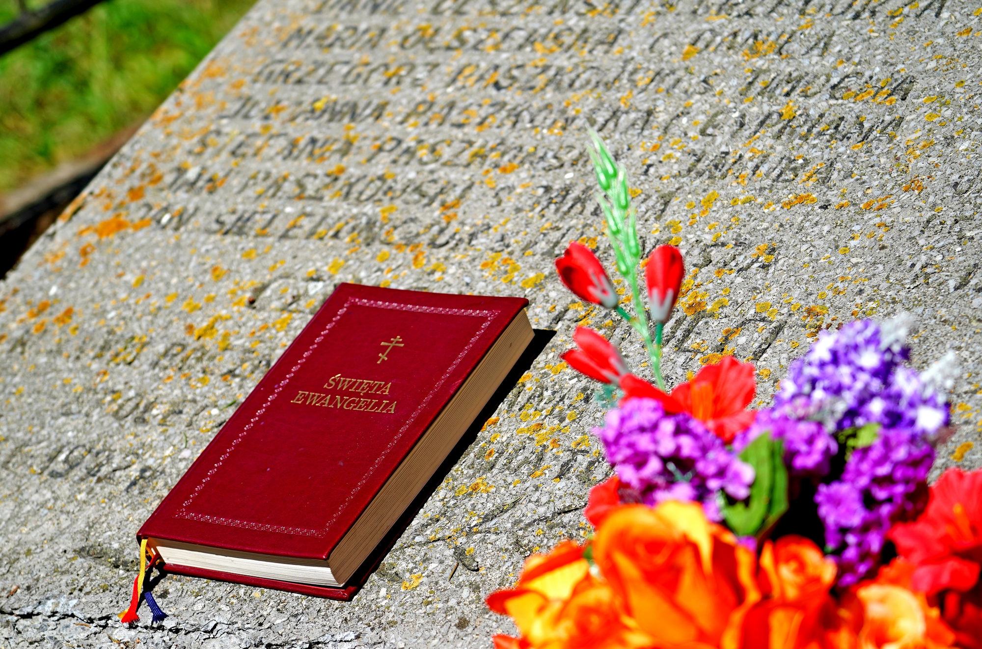 The prayer at Podlasie Martyrs grave close to Zanie village