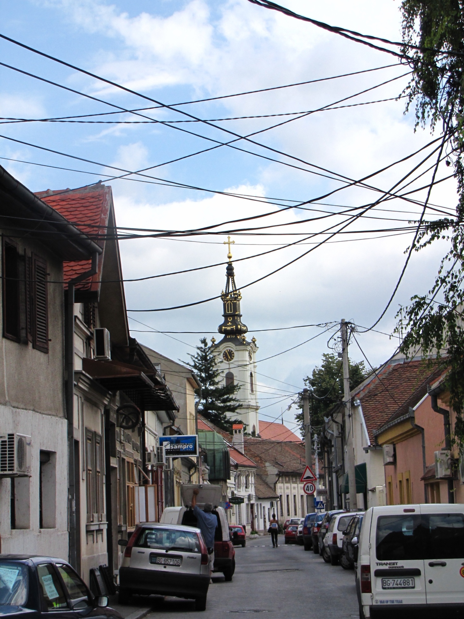 Uliczka na Zemunie i cerkiew