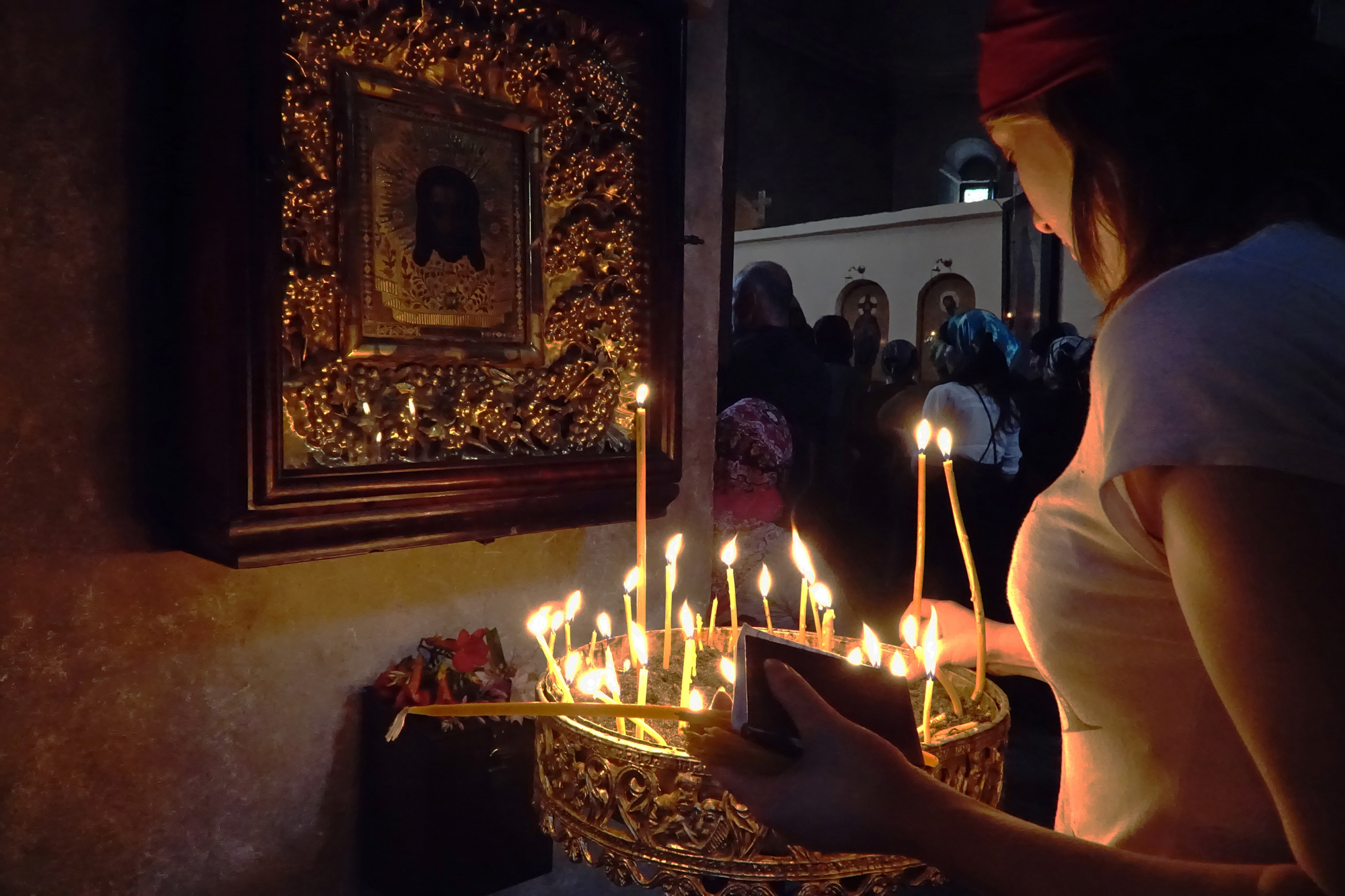 In Orthodox church in Zugdidi