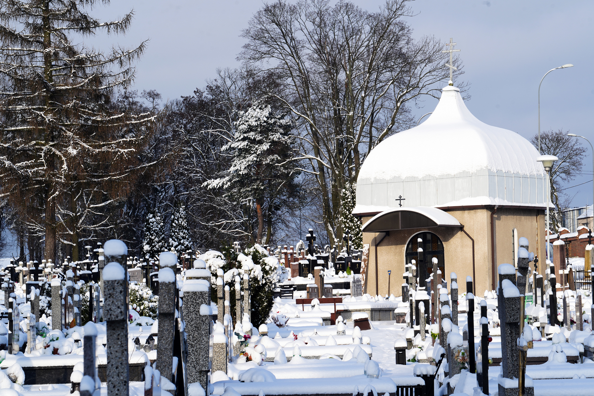 The small chapel of All Saints Orthodox parish cementary in Białystok