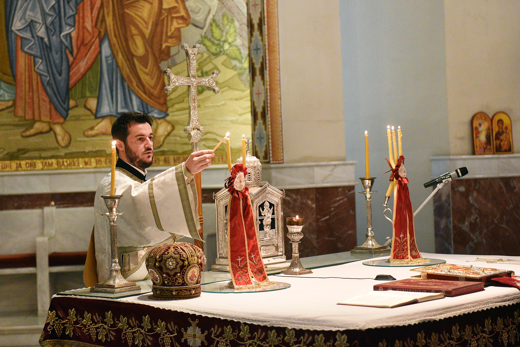 Liturgy at cathedral in Tirana