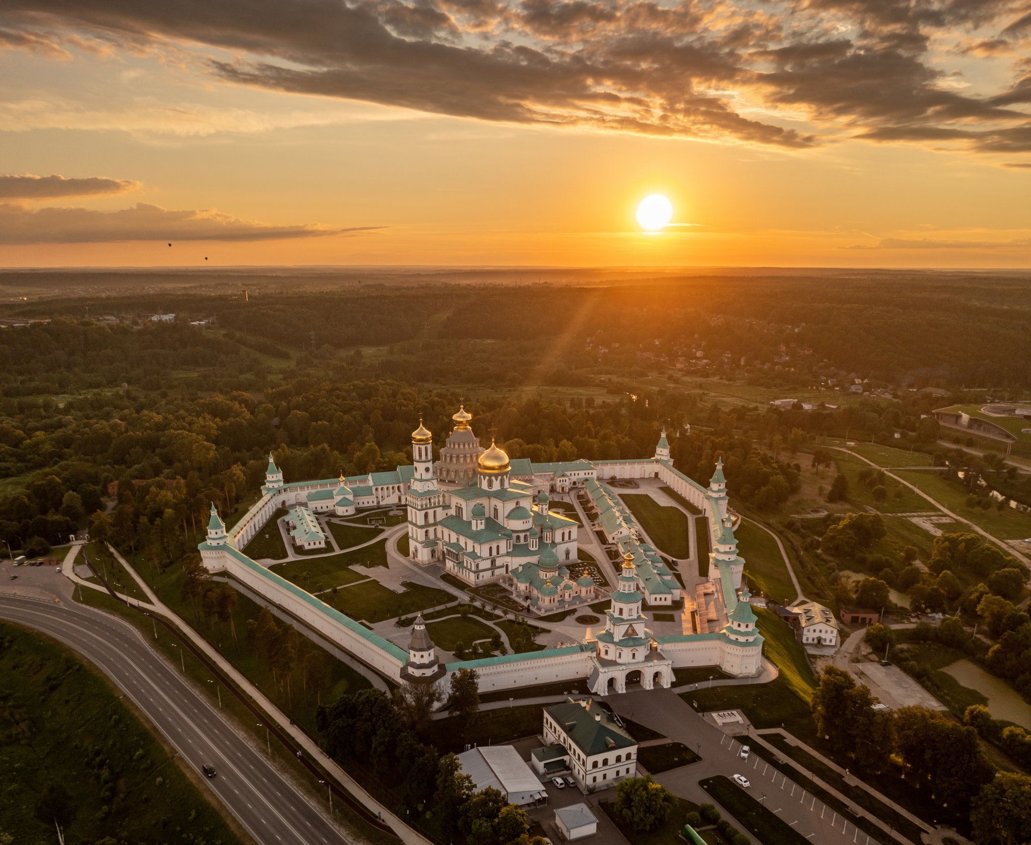 New Jerusalem monastery at sunset