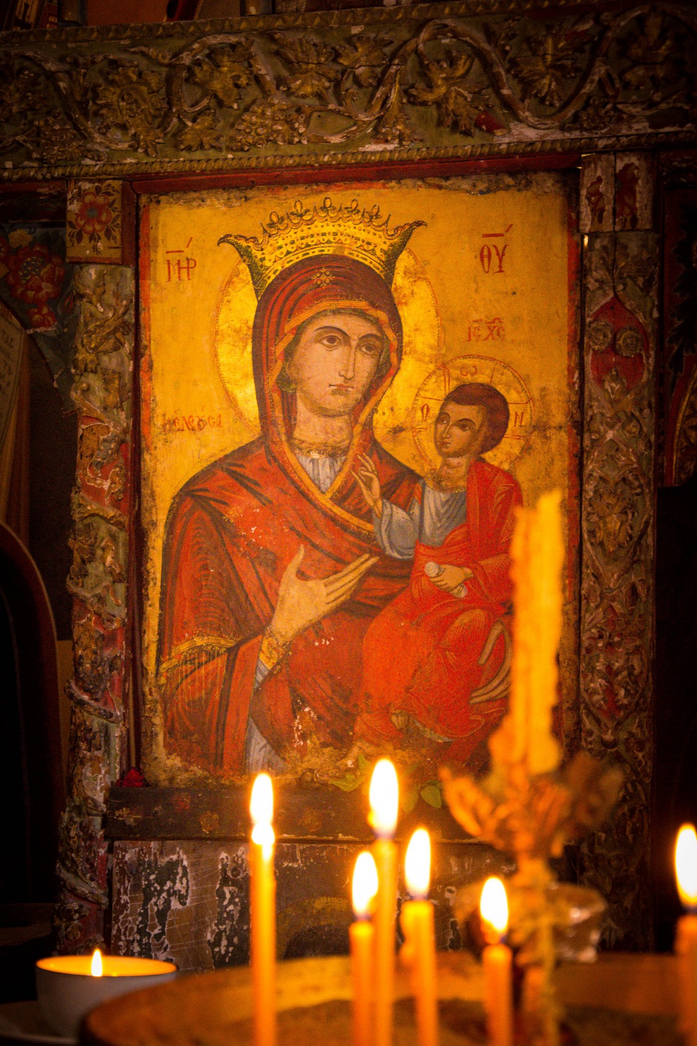 Icon in the ancient temple of St. Panteleimon