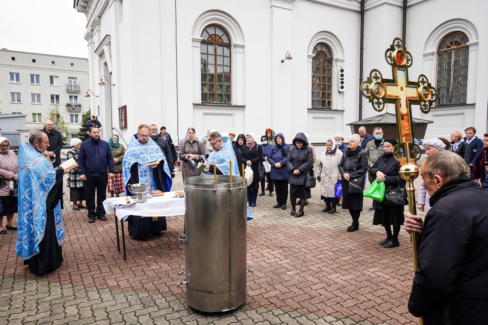 The blessing of the water before the Divine Liturgy in Białystok