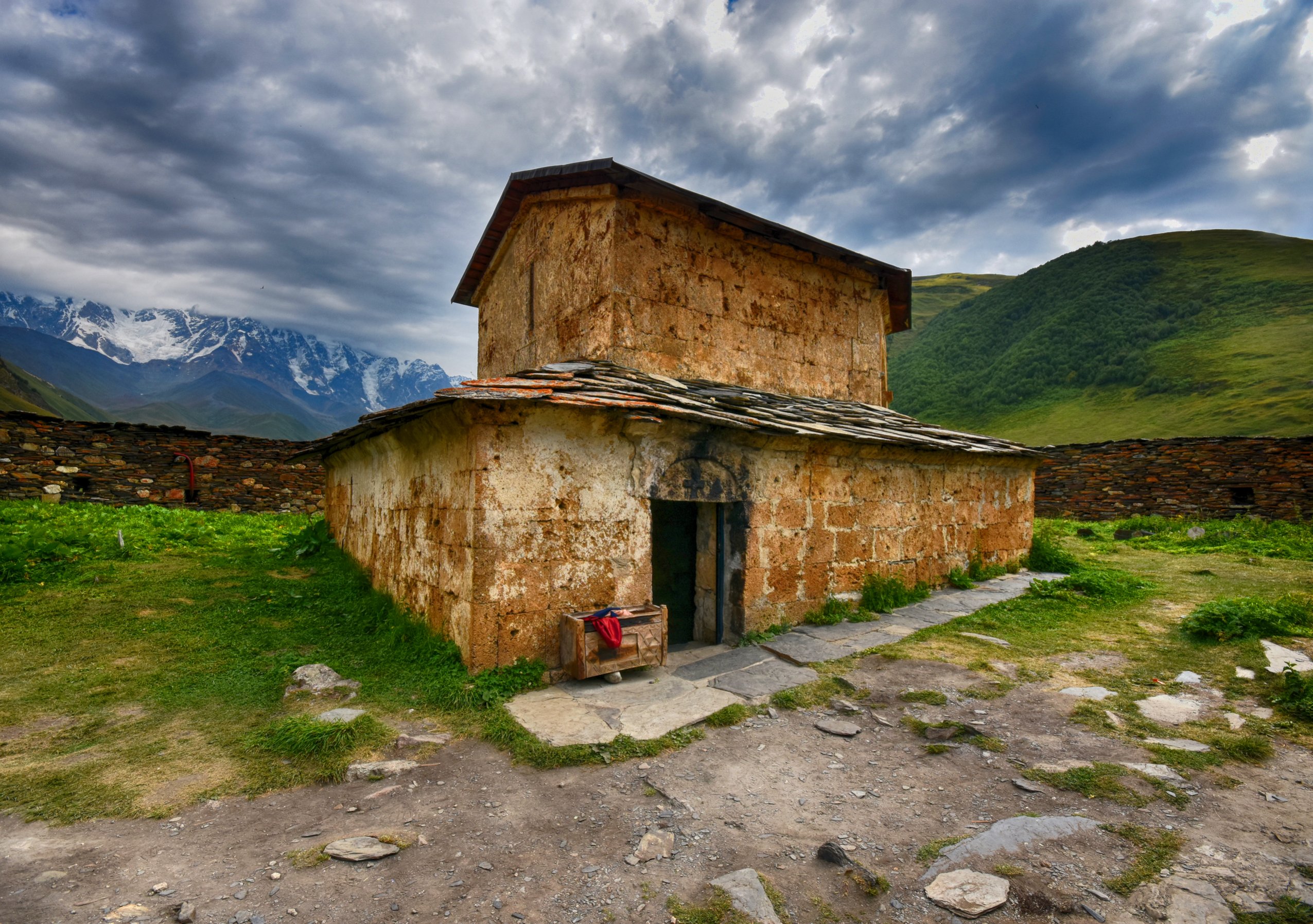 The Orthodox church in Ushguli. Georgia.