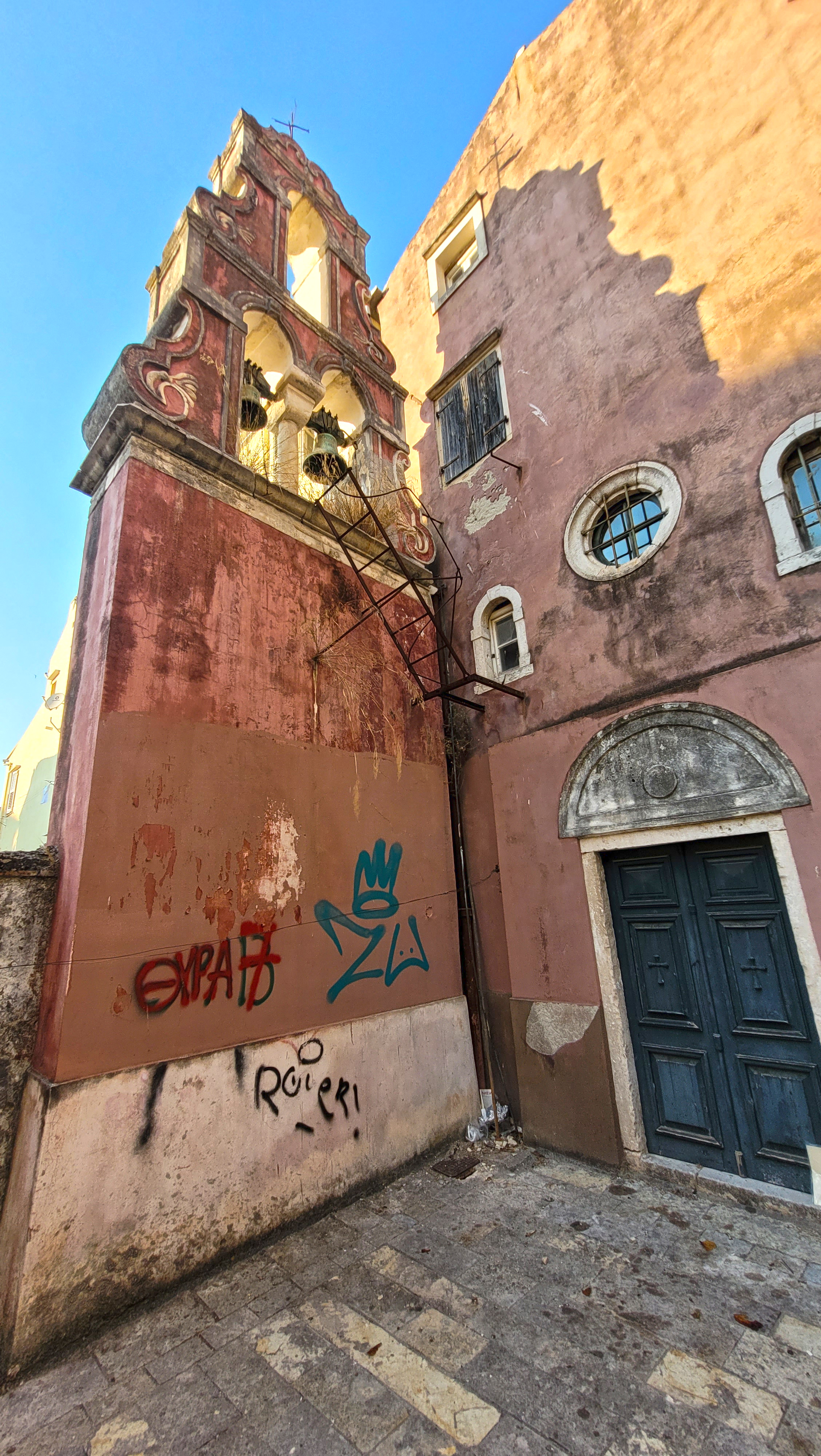 Distructed church in Corfu capitol