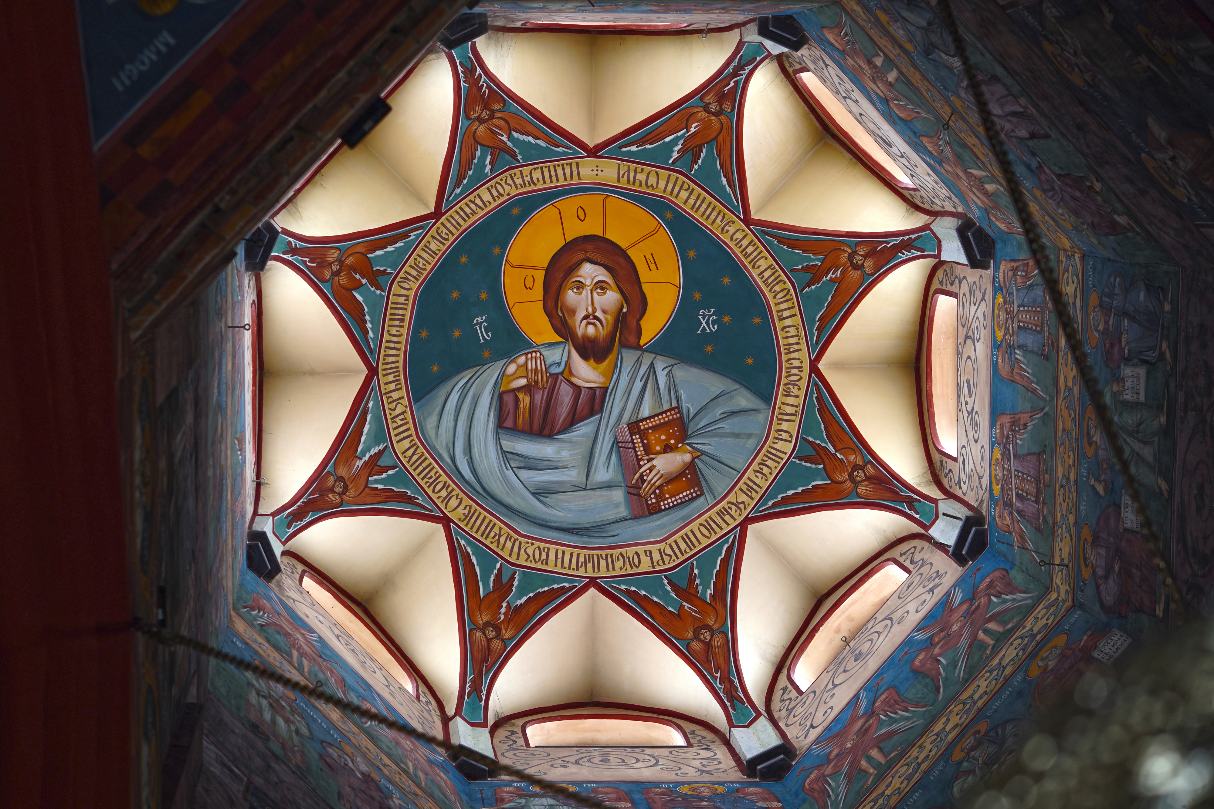 Jesus Christ Pantokrator fresco in Annunciation cathedral of Suprasl Monastery