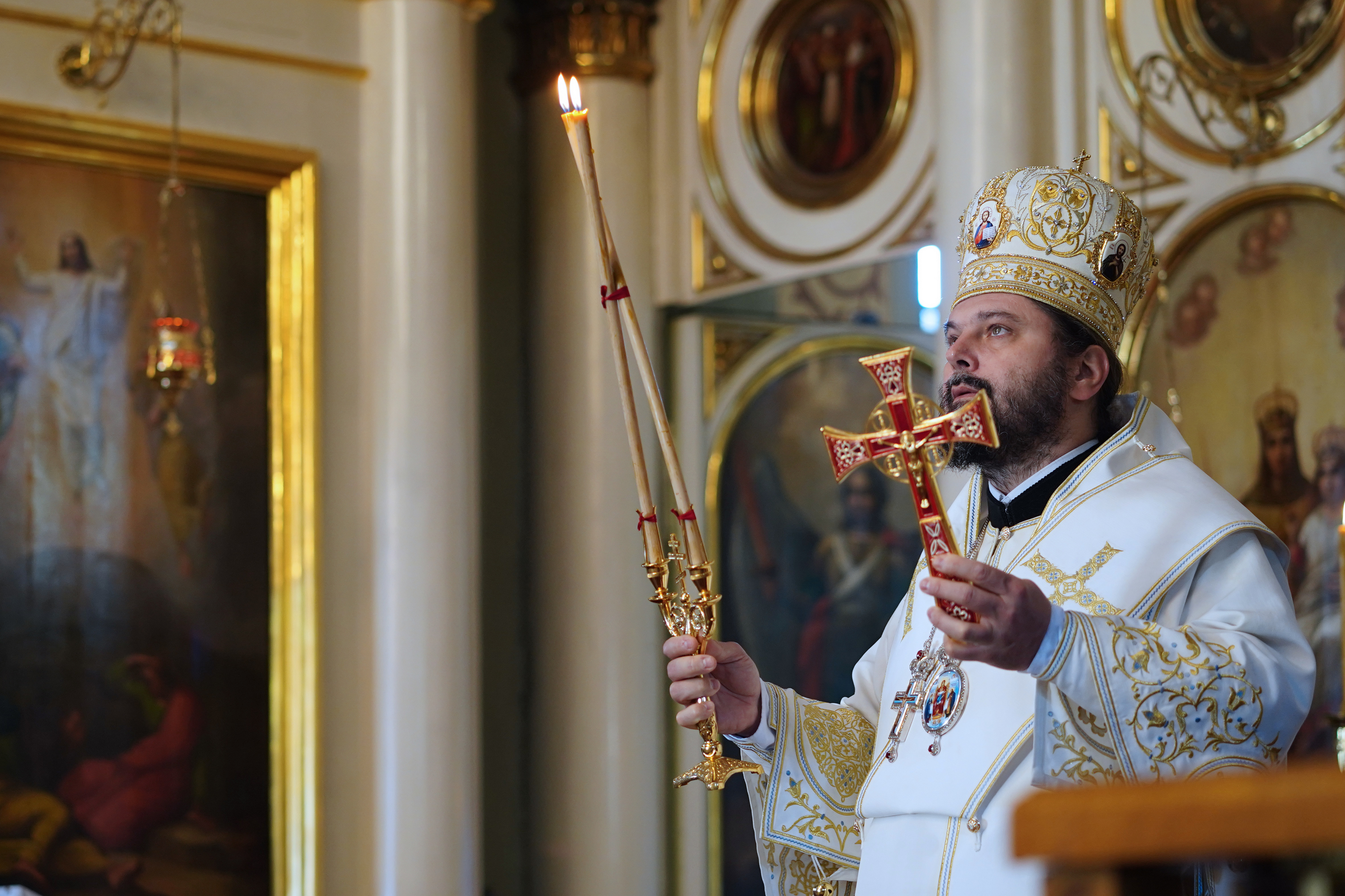 The Divine Liturgy in St. Nicholas cathedral in Bialystok - the day of the meedle of Paschal period 
