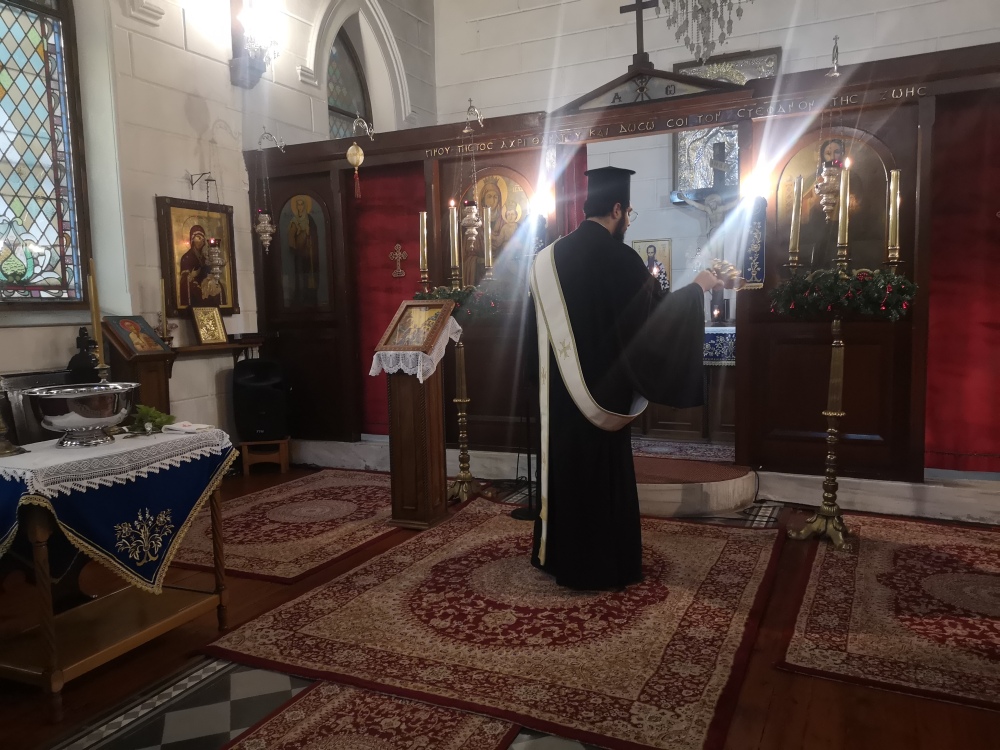 Turkish Orthodox Christian deacon at Epiphany Eve, 05.01.2024