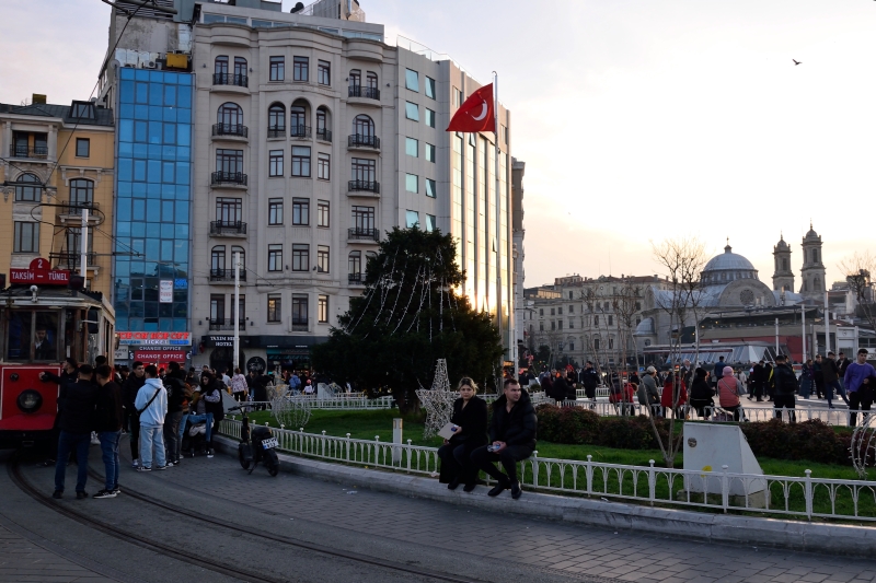 Taksim sque and Hagia Triada Orthodox church, 2024