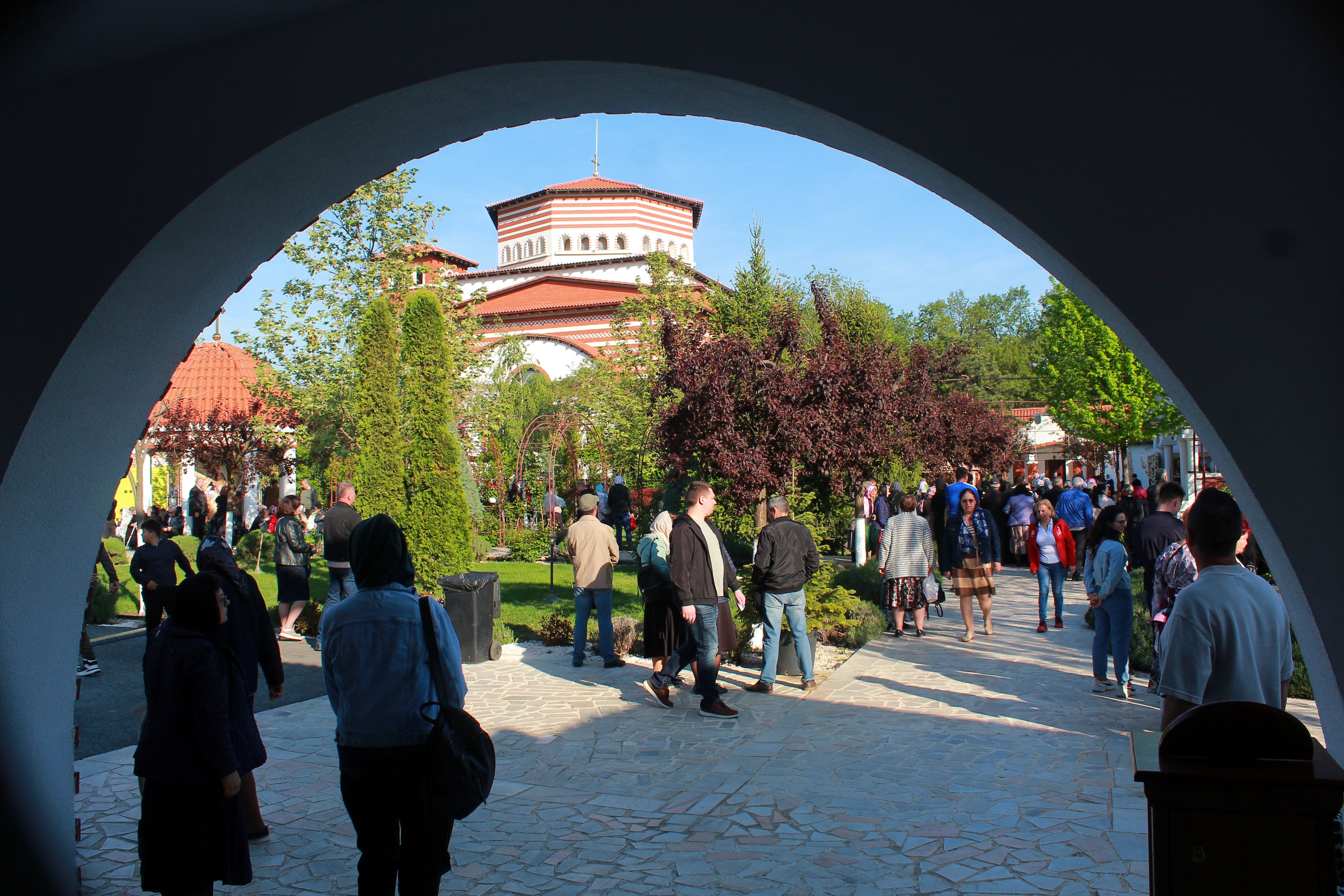 Pilgrims at Pantocrator Monastery, Teleorman, Romania